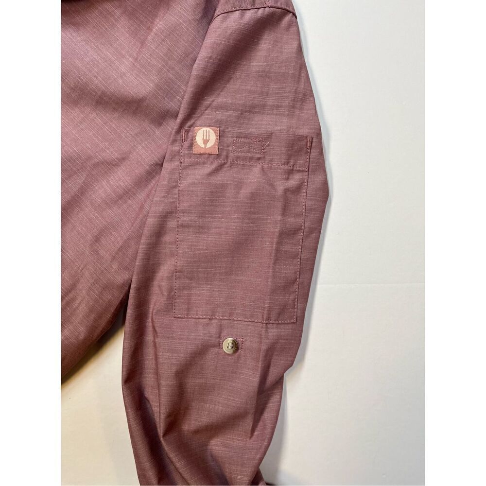 NEW Chef Works Urban Collection Roll Tab Sleeve Chambray Shirt Rose Size Large - Picture 8 of 13